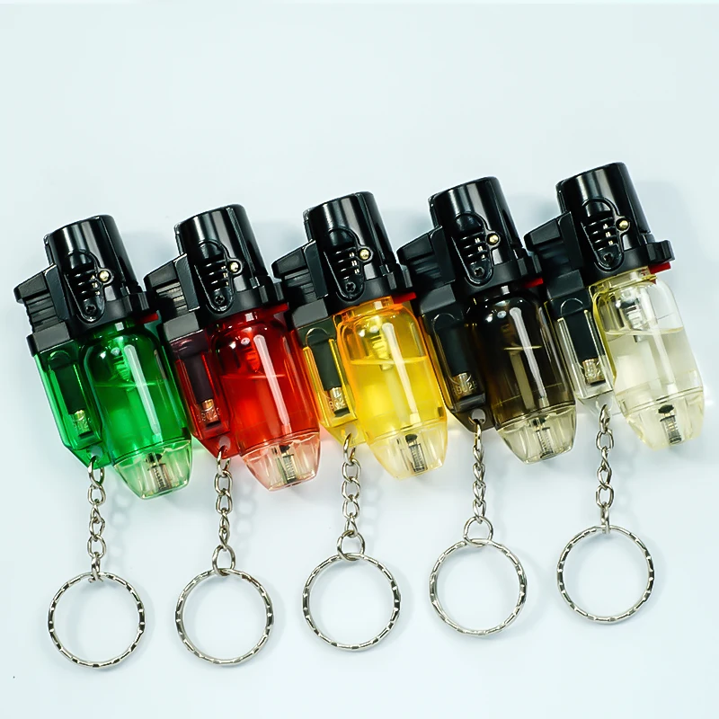 Mini Gas Torch Lighter  Windproof Jet Flame Lighter With Key Chain