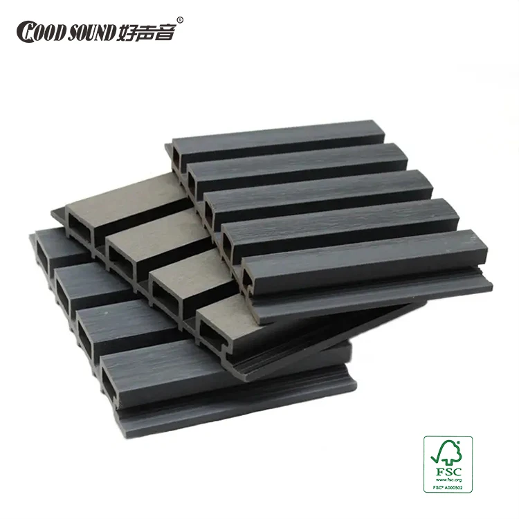 GoodSound Wooden Grain Lamin Waterproof Outdoor Fluted Wpc Indoor Wall Panel For External Cladding 590*2900Mm