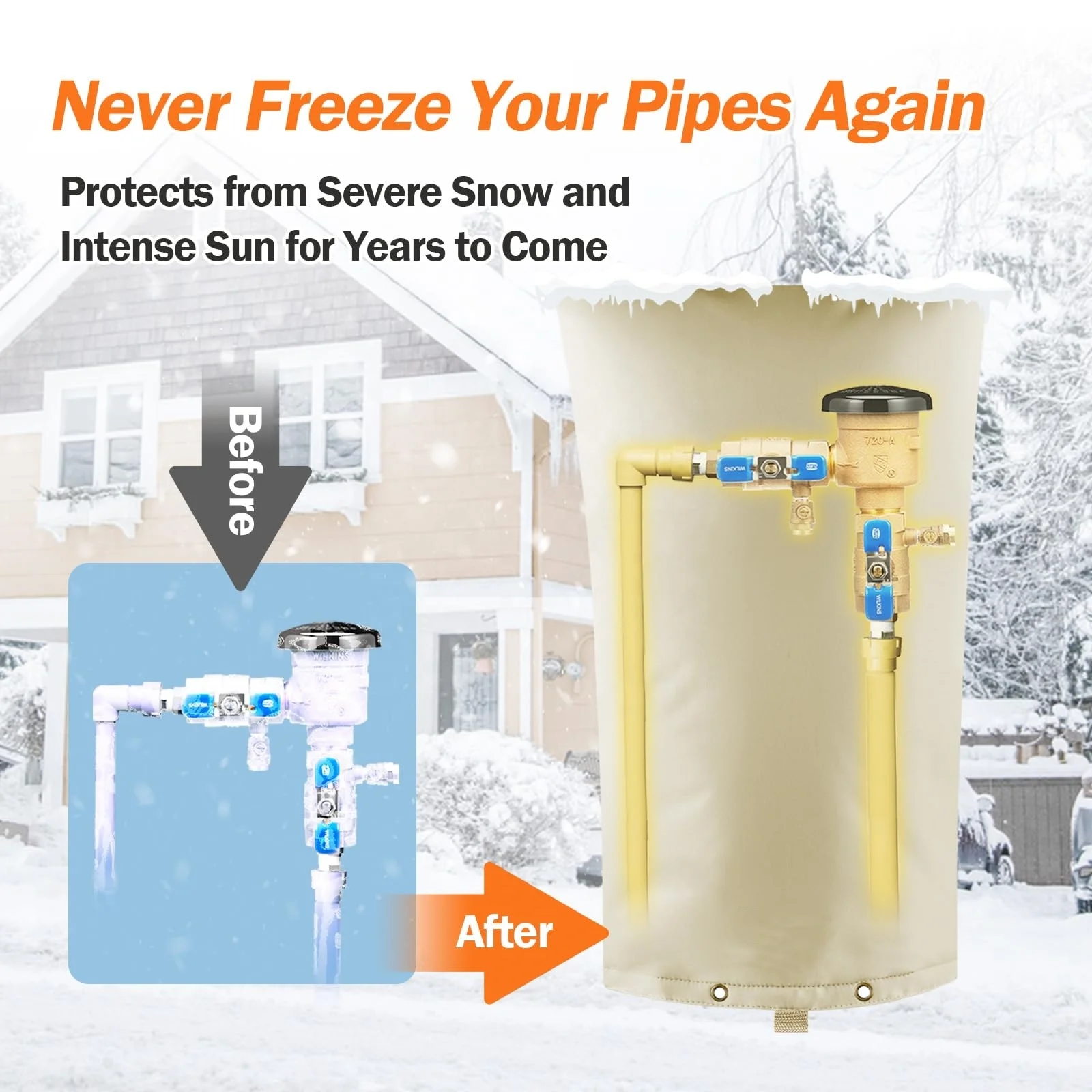 YA SHINE 5 layers Irrigation Sprinkler Valve Insulated Pouch Water Well Pump Cover Backflow Preventer Pipe Insulation Cover
