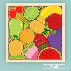 Wooden Animal Wooden Jigsaw Puzzle 3D Puzzle Board Portable Educational Scratch Board Jigsaw Puzzle For Kids