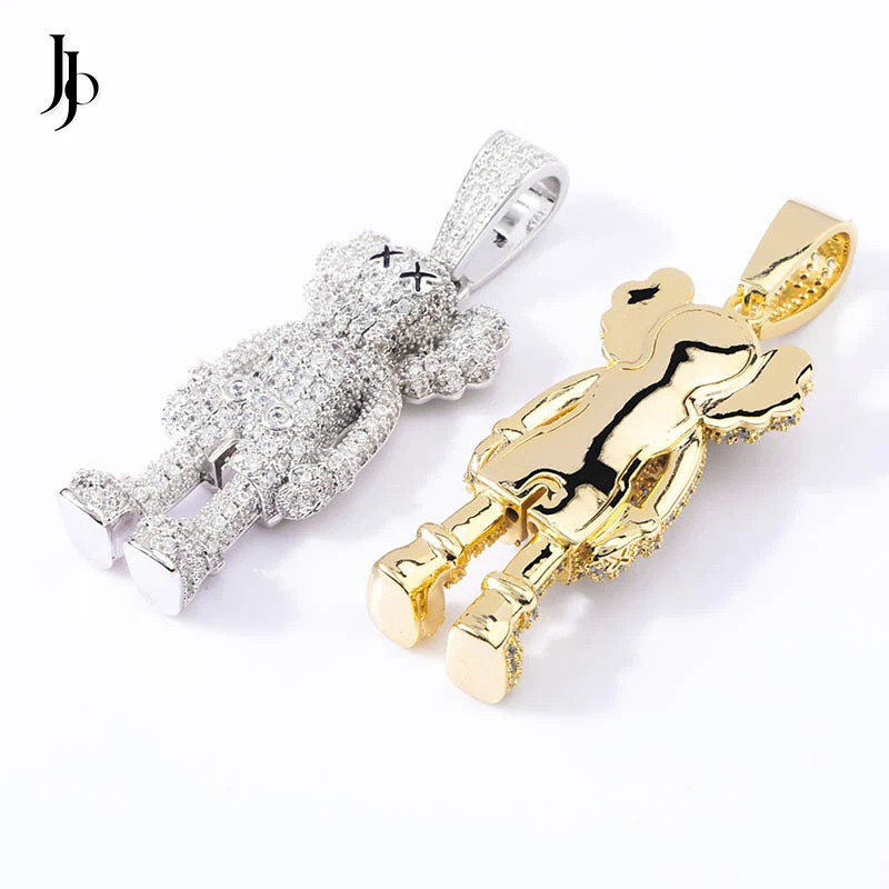 JOJO Fashion Gold Plated Iced Diamond Hip Hop Cartoon Doll Pendant Necklace For Rapper Jewelry