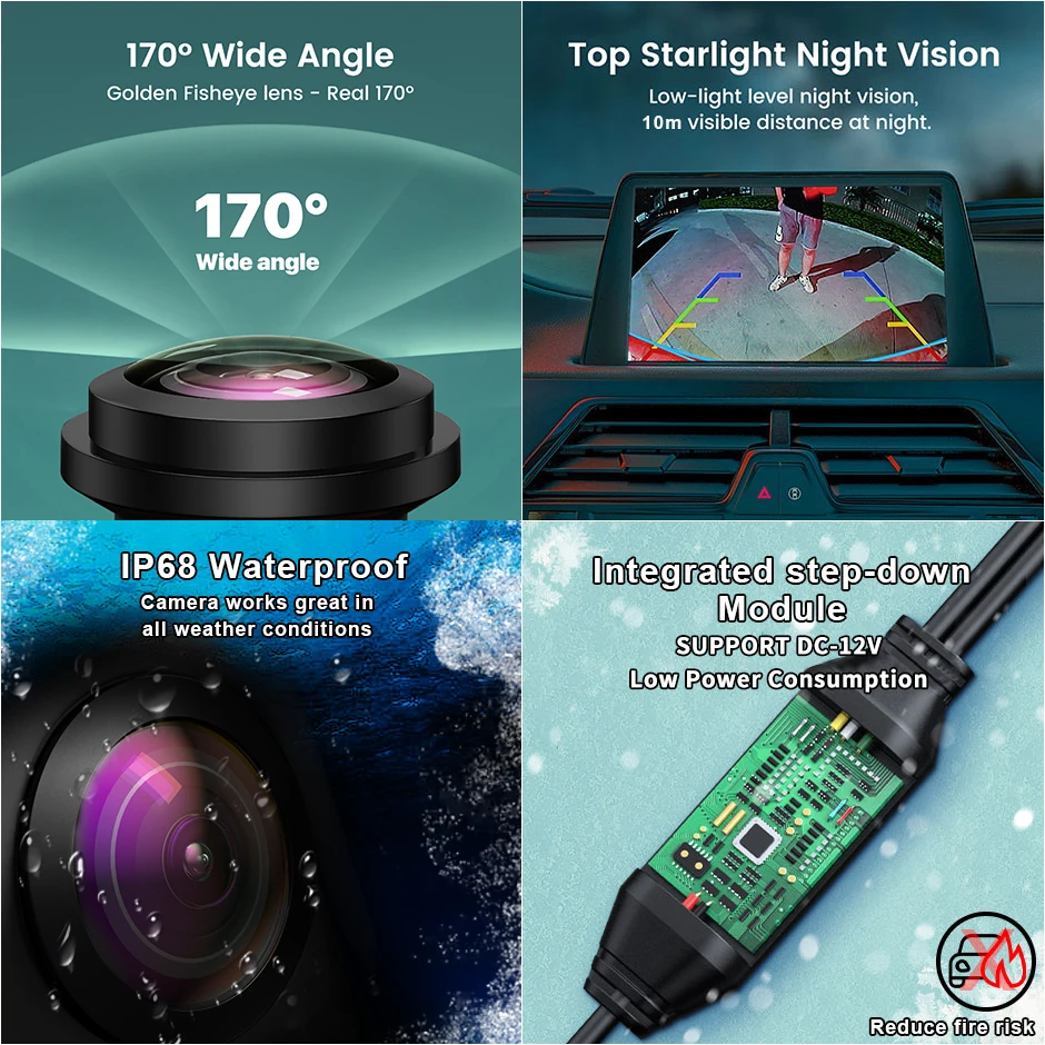 Backup Rear View Reverse AHD 1080P Vehicle Trunk Switch Handle Camera For Ford Mondeo MK3 MK4 MK5 S-Max 2014-2018 Cars