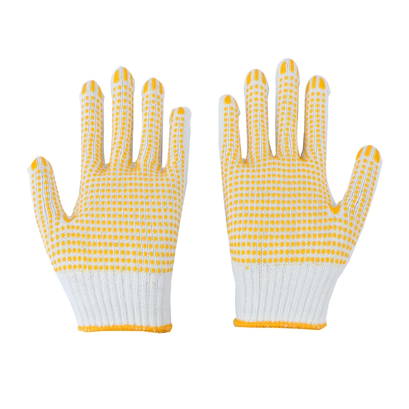 Supply Top Quality Cheap dotted cotton Knitted gloves