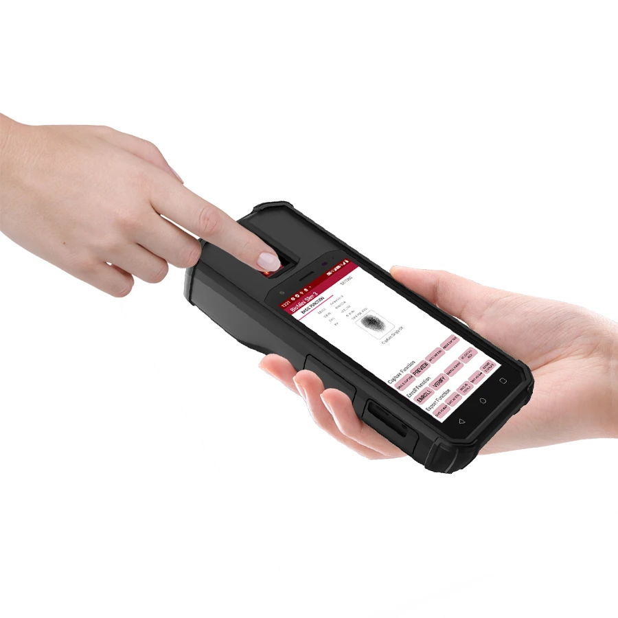 Беспроводной биометрический ручной сборщик данных RYDTECO, прочный КПК, сканер отпечатков пальцев