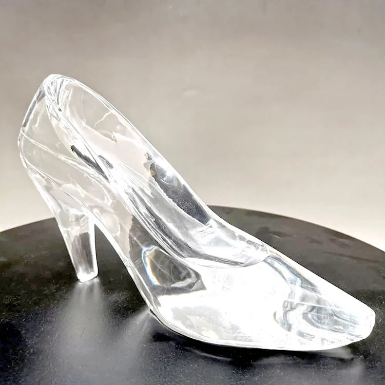 New Crystal Glass Shoes Princess High-heeled Shoes for Wedding Birthday Souvenir Home Decoration Romantic Gift
