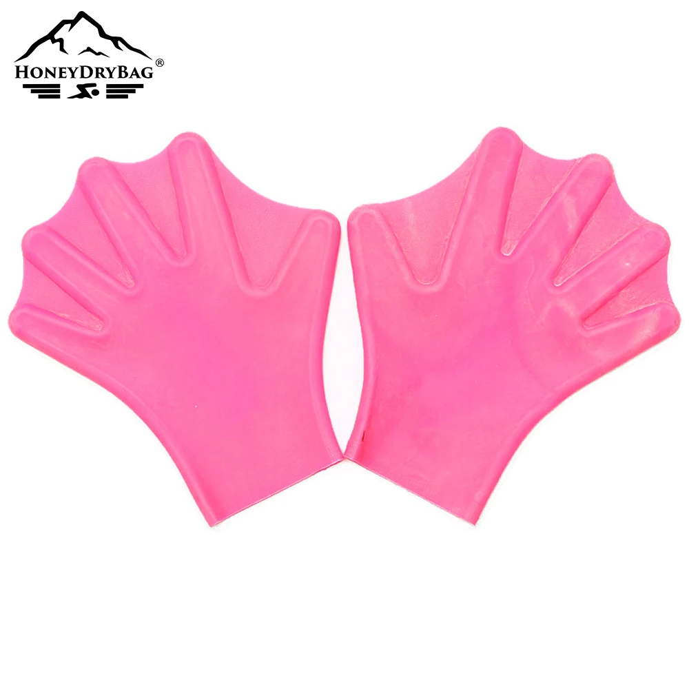 Wave hand flippers High Quality Pool Training Use Silicone Swim Hand Fins Pink Paddling Gloves