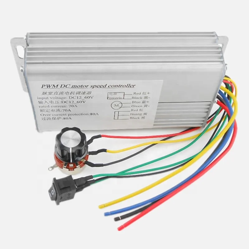 4000W 12V 24V 48V PWM щетка регулятор скорости вращения двигателя постоянного тока Реверсивный вперед обратного 12 в-60
