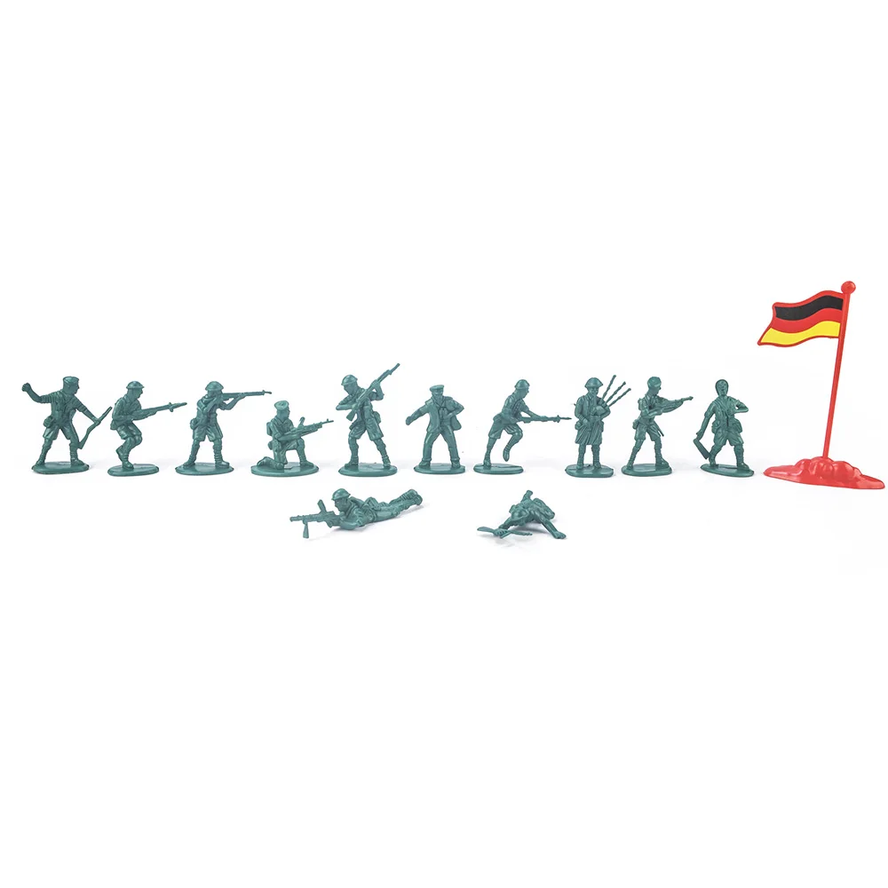 Army Men Action Figures with  200 Toy Soldiers of WWII  Big Bucket of Life-like Military Men in Realistic Poses 4 World War II