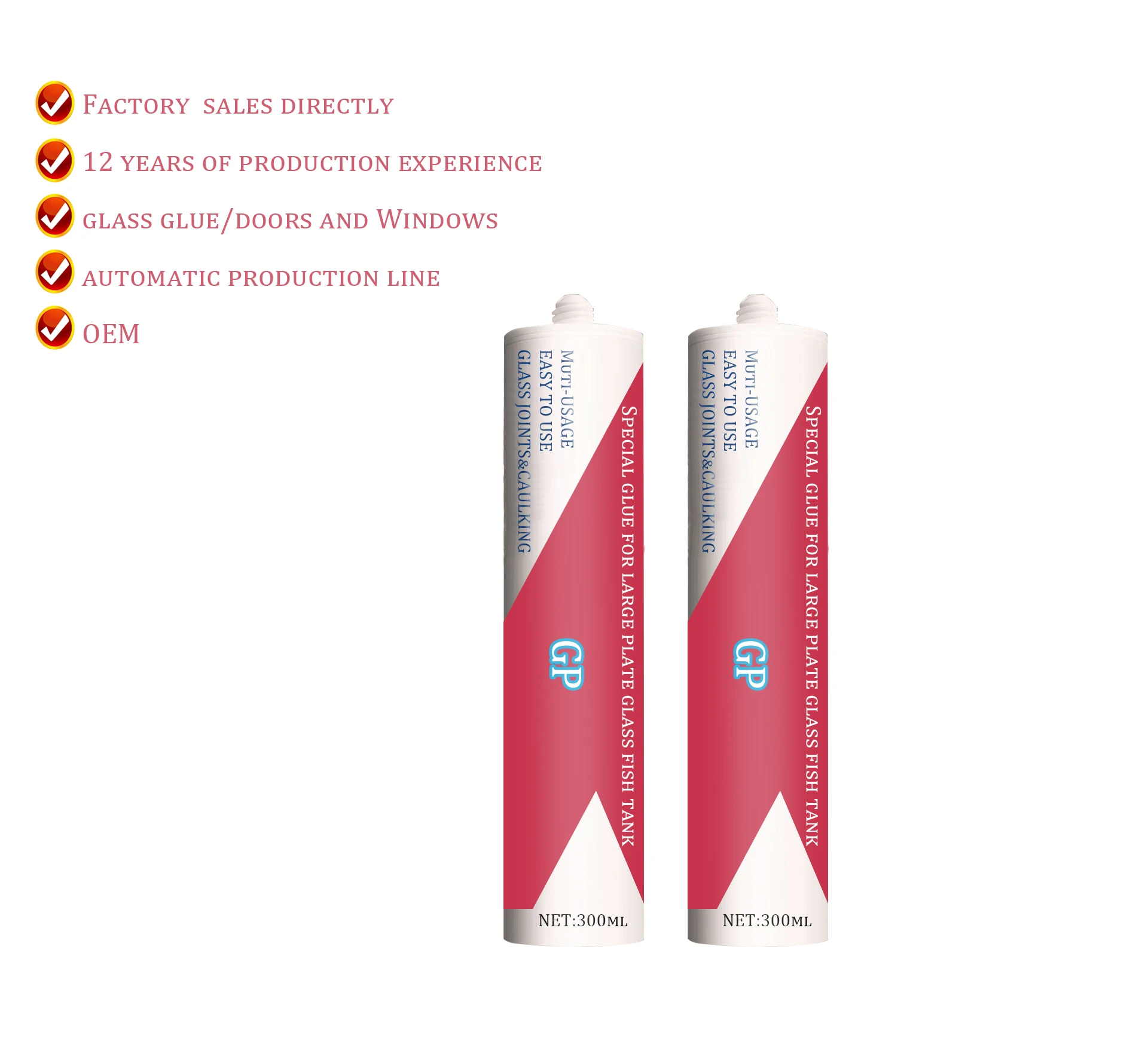 300ml General purpose gp transparent Acetic waterproof silicone sealant adhesive glue