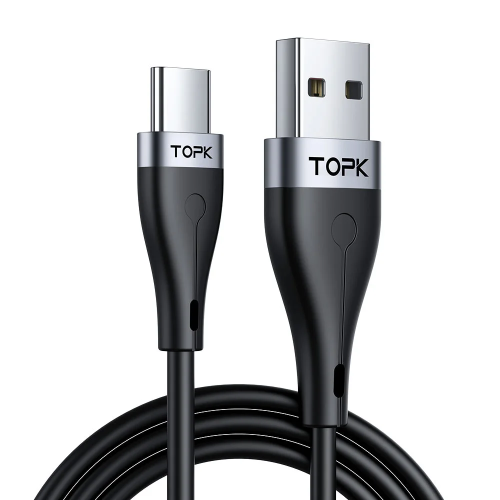 TOPK AN46 1 м пищевой Mirco USB C быстрая зарядка Macaron жидкий силиконовый USB кабель для передачи данных