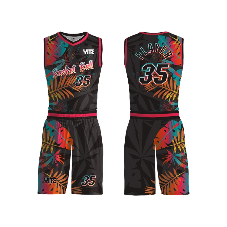 Wholesale Custom Kid Basketball Jerseys Sublimation Printed Reversible Mesh basketball jersey kit
