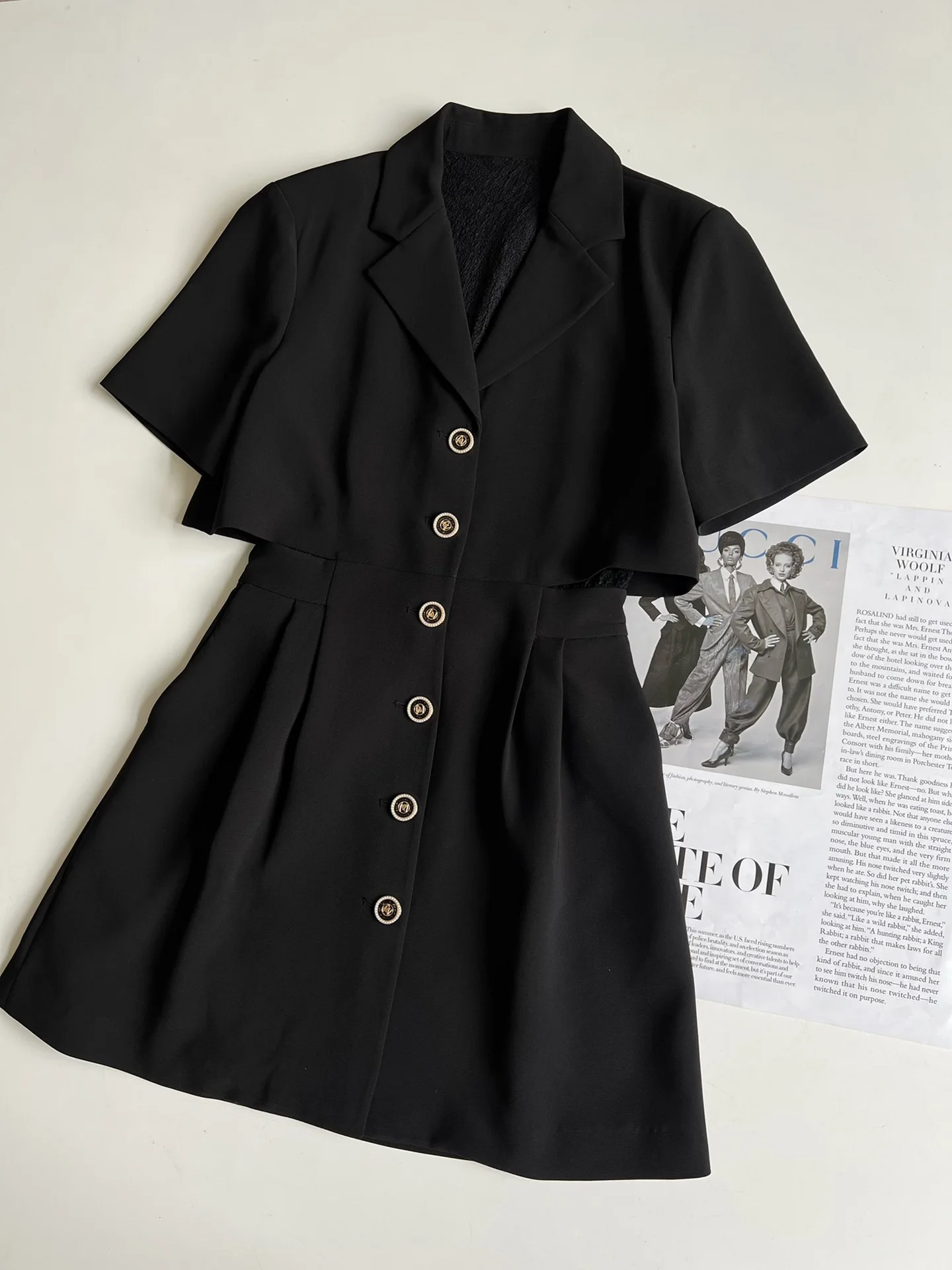 2022 summer French elegant lapel V neck exqusite women fashion slim dresses women lady elegant