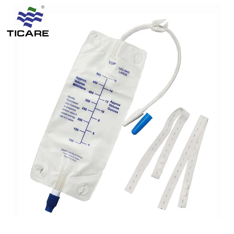 Medical 750ml urine leg bag with t-tap 500 ml