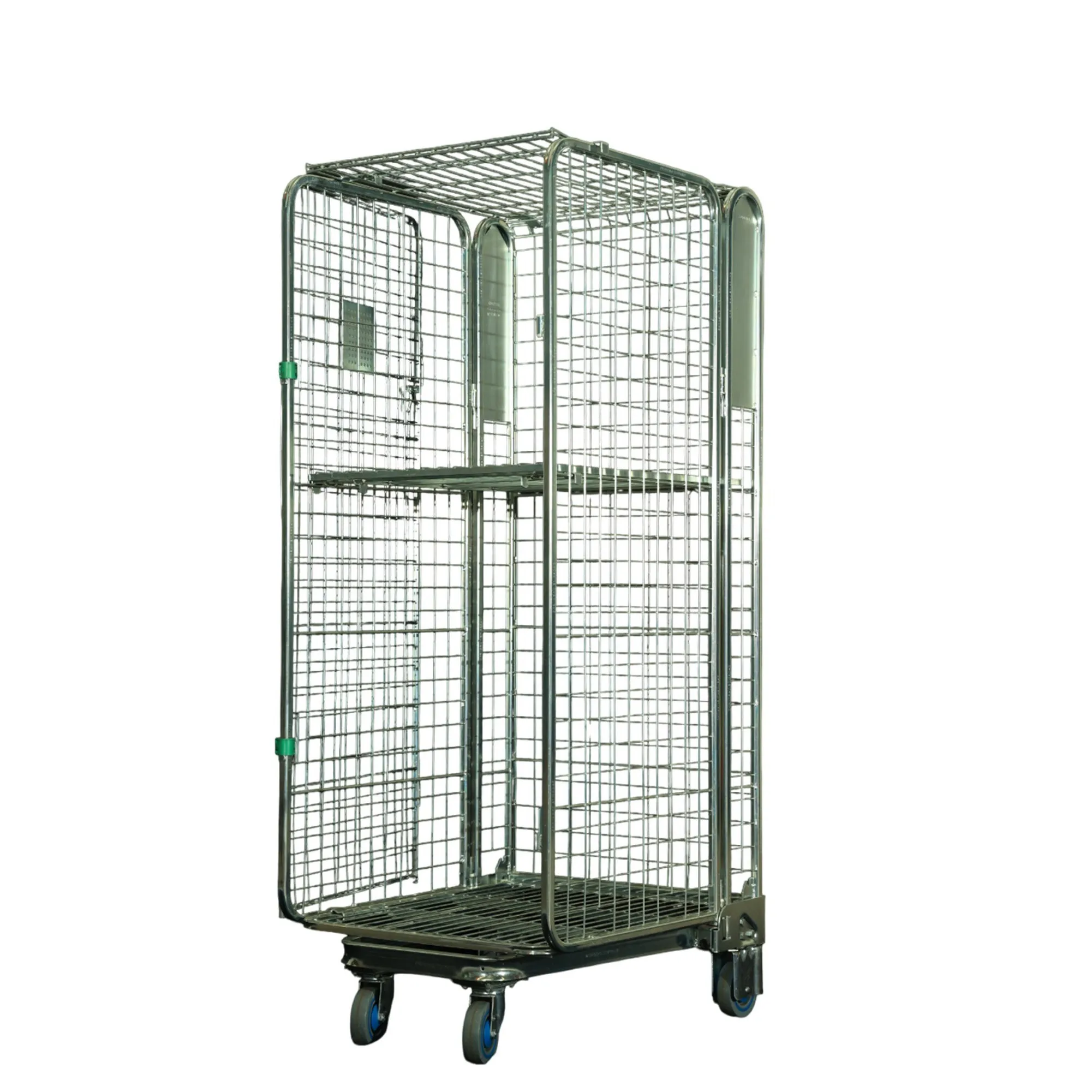 BHK08 Stout Multiduty 2 Doors Metal Trolley Warehouse Storage Mesh Roll Cage trolley cage