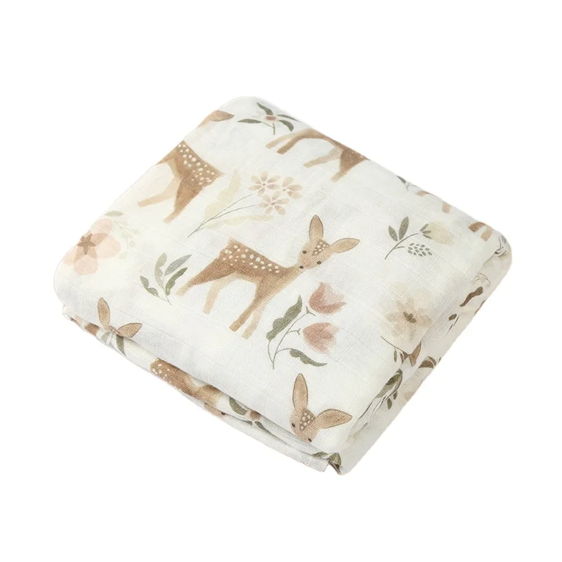 Newborn 70% Bamboo 30%Cotton Bamboo Cotton Gauze Summer Thin Baby Bag Swaddle Ins Cross-Border Baby Bag Single Blanket