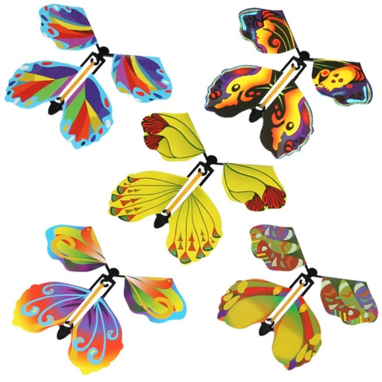 Wholesale Diy Handmade Magic Butterfly Flying Card Kids Magic Props Magic Tricks Outdoor Flying Butterflies Toys Accessories (1600485864512)