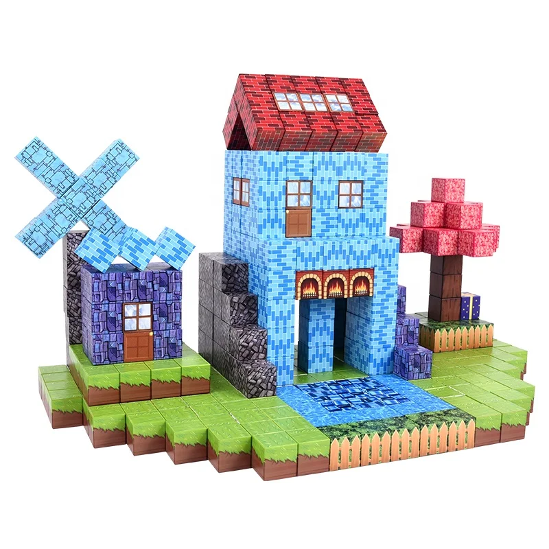 NEW Preschool gift Magnetic Preschool Educational Construction Blocks plastic magnetic cube Child Toys