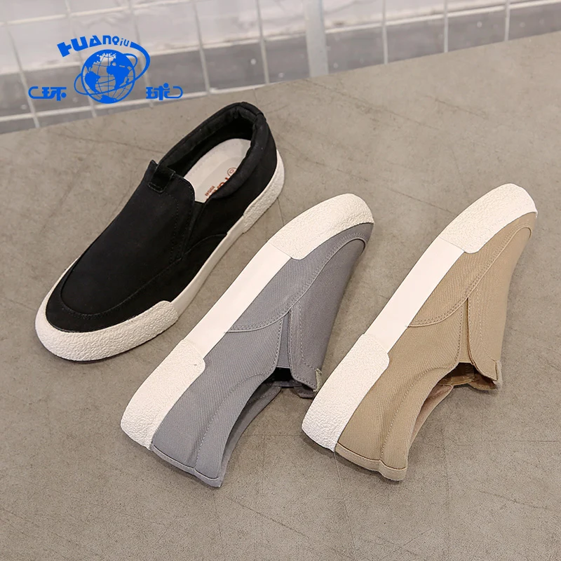 
HUANQIU2020 Wholesale Men Shoes Light Slip On Casual Shoes Male Canvas Sneaker Shoes 