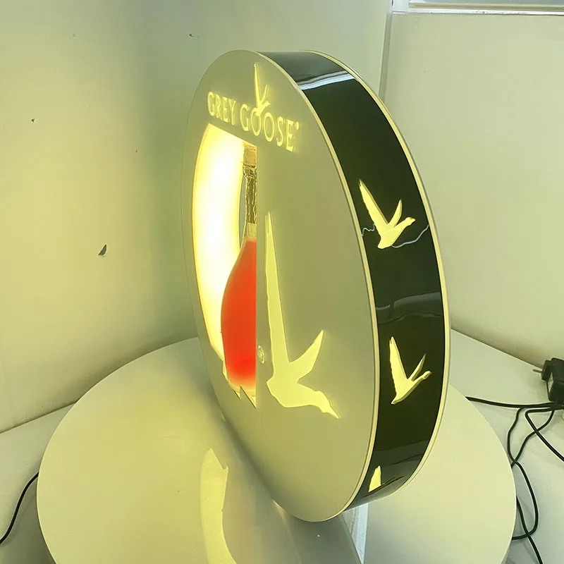 2024  OEM Mirror LED Bottle Glorifier Grey Goose Bottle presenter for Party Night Club