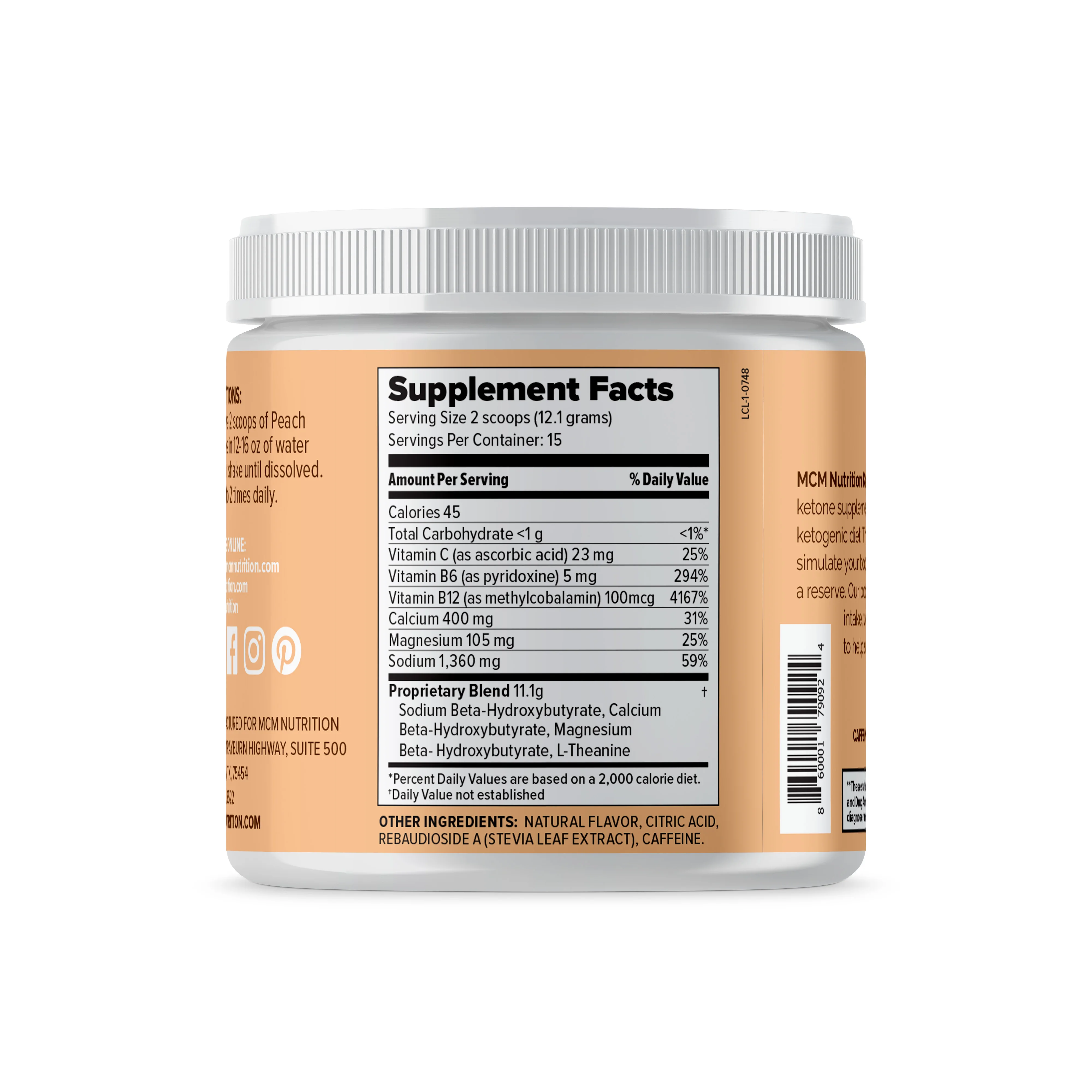  Экзогенные кетоны с ароматом персика без кофеина для похудения кетогенные напиток микс и быстродействующие кетозные пакеты