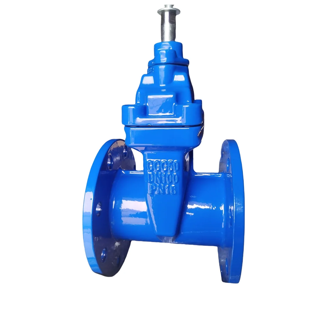 High Quality DIN3352 PN10/16  manual cast iron GGG50 flanged end non rising stem resilient seated DN100 DN200  water gate valve