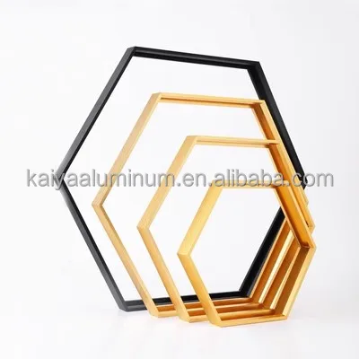 Durable Aluminium Alloy Frame Hexagon Metal Picture Frame Photo Frame for Art Painting