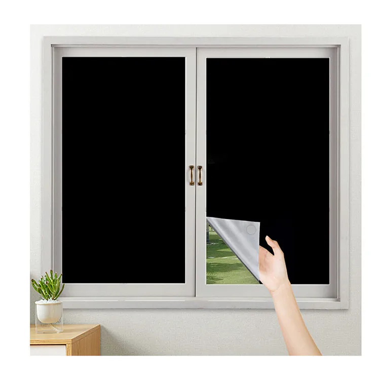 100% Blackout home hotel travel office living room bedroom logo custom DIY cut window shade blind portable blackout curtain