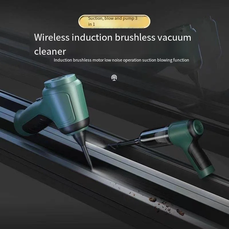 Rechargeable 26000Pa Suction 120W High Power Car Vacuum 3 in 1 Portable Air Duster with Multi-nozzles & Floor Brush