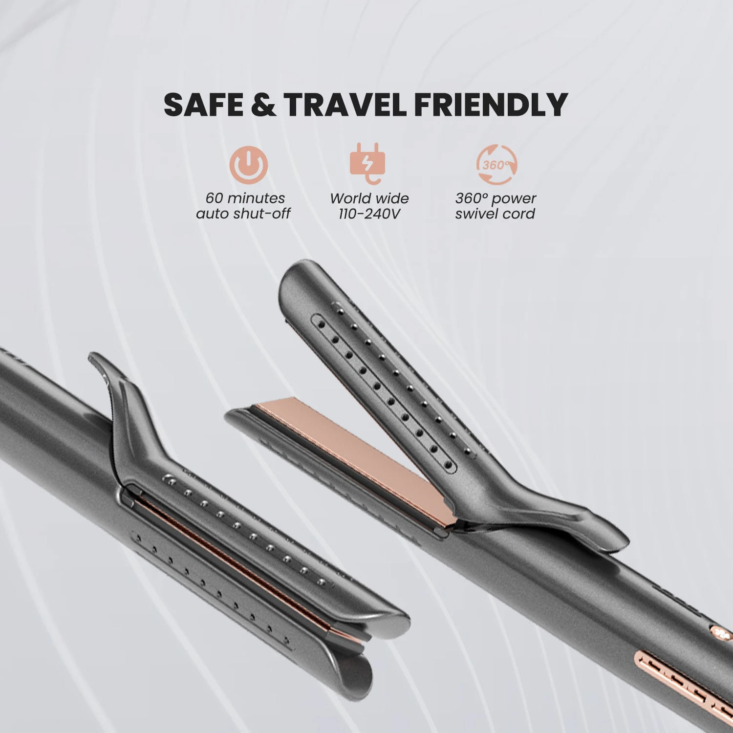 Hot Selling PTC Fast Heater 2 in 1 Hair Straightener and Curler for Women Automatic Curl Function Cool Air Hair Irons