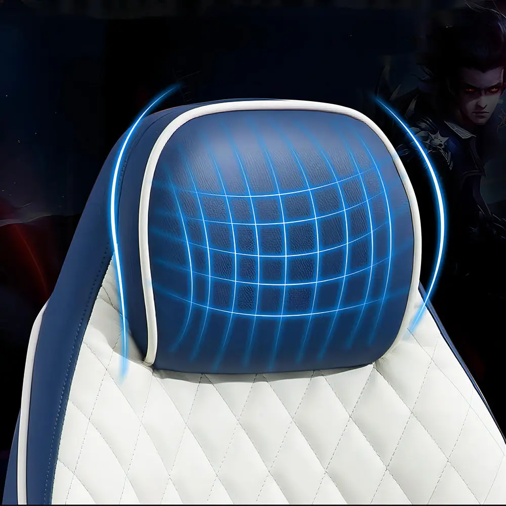 High-Back Black Leather Executive Office Computer Desk Chair Blue Office Chair for Boos Manager