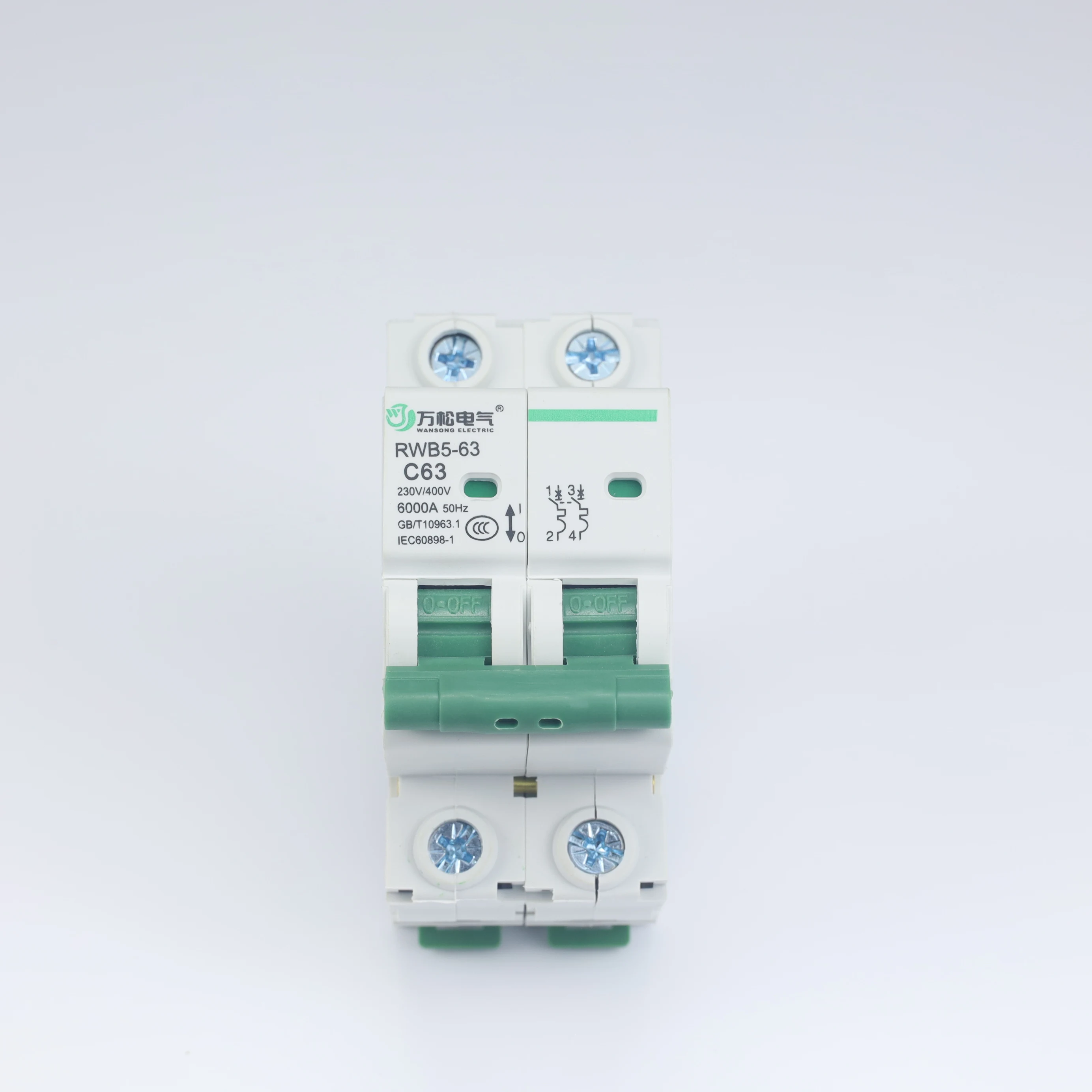 Миниатюрный выключатель 1P 4P AC230v/400v 1A 63A MCB RWB5-63 медный 25A Номинальный ток 4.5ka размыкание мощности домашнего офиса