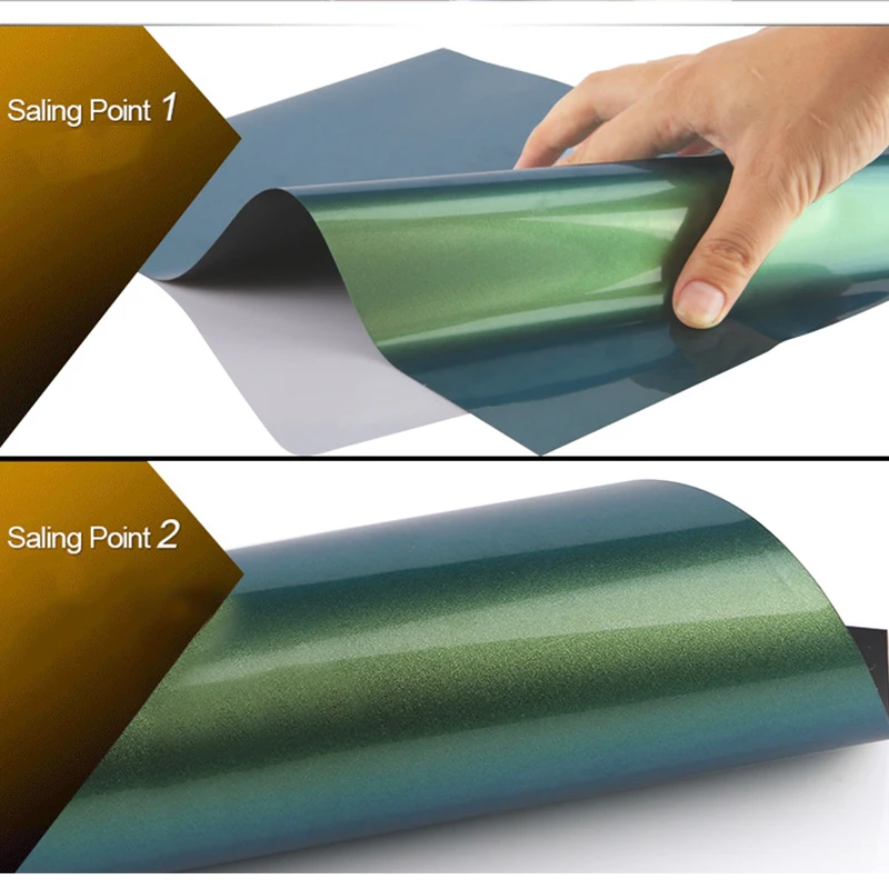 12x12' / 12x9.8' Changing Color Chameleon Clothing Iron on Vinyl Heat Transfer Vinyl Sheet T-Shirt DIY Design HTV Vinyl Rolls