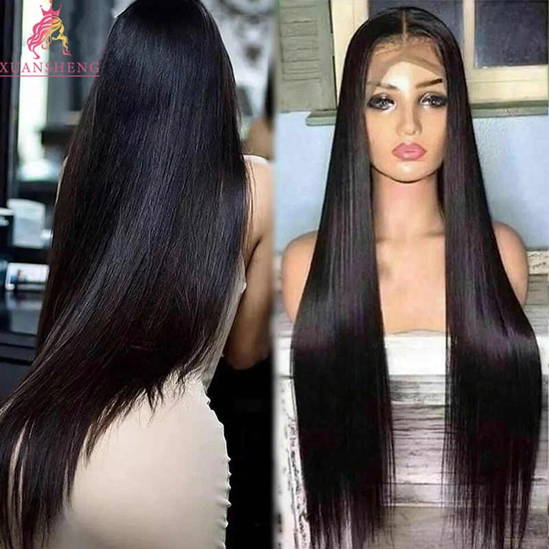 130% 150% 180% 200% Wholesale 4x4 Lace Closure Wig Vendors, 100%Aligned Cuticle Wig 4x4 Closure Natural Straight Human Hair Wigs