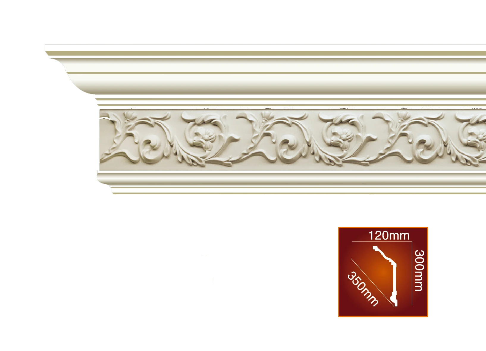 Polyurethane ceiling cornice molding promotion can be customized 245x30x35cm white elegant PU cornice