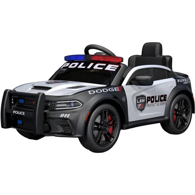Новинка лицензированный детский полицейский автомобиль Dodge city 12 В электрический для езды на автомобиле
