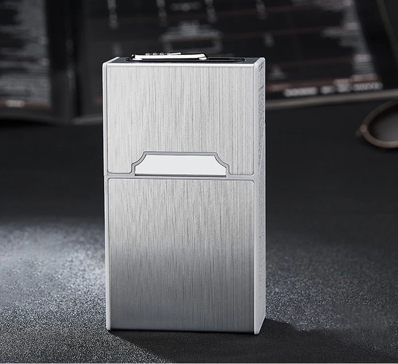 Wholesaler Promotion Plastic Cigarette Case Hold 20PCS With USB Rechargeable Arc Lighter