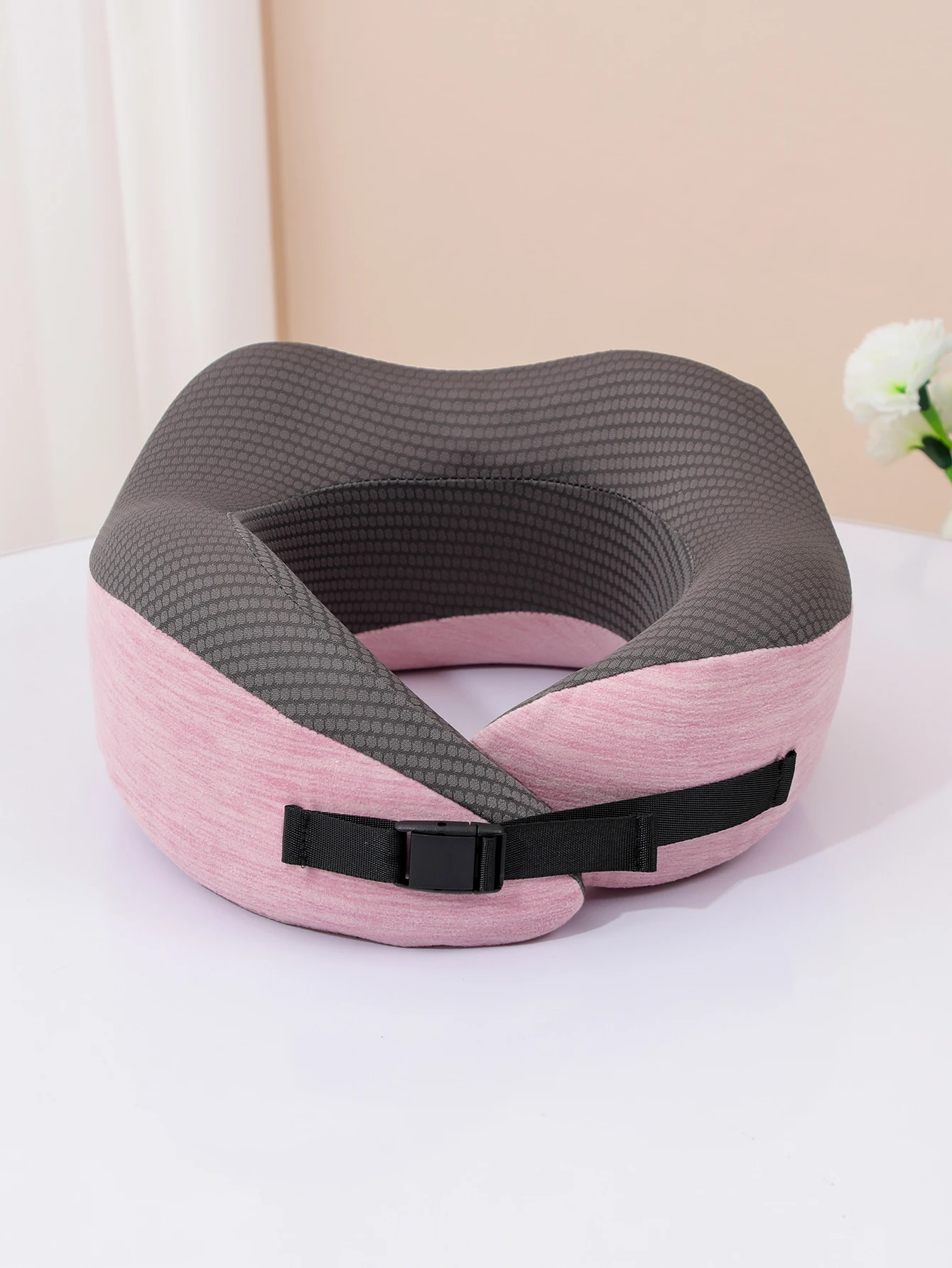 Customizable U-Shaped Aircraft Travel Pillow Memory Foam for Camping with Magnetic Cloth Portability Neck Pillow