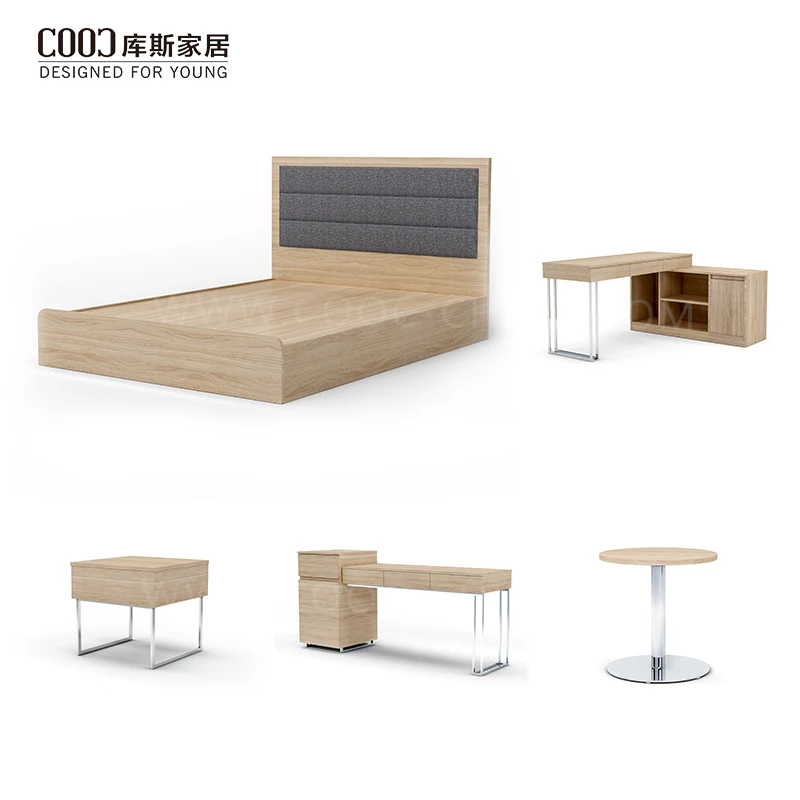 Foshan Factory Wholesaler 5 Star Modern Luxury Bedroom Wooden Bed Room Furniture for Hotel