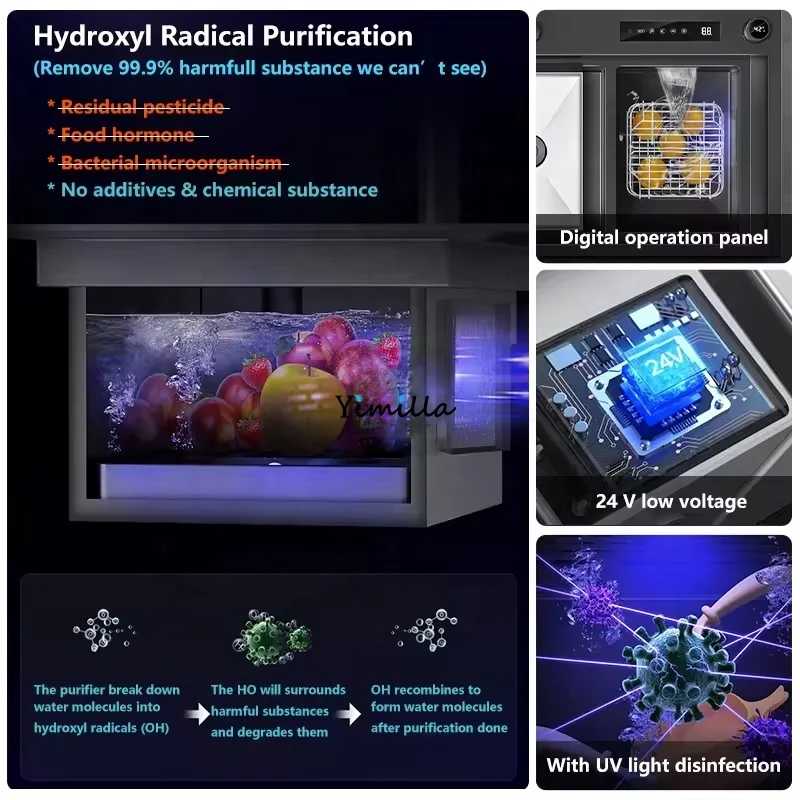 Smart kitchen sink stainless steel double bowl luxury sinks multifunctional Nano black kitchen sink with purification system