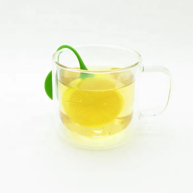 Пищевой Лимон силиконовый чай Infusers Комплект Ситечка 2-свободные листья Силиконовый Фильтр с длинной ручкой