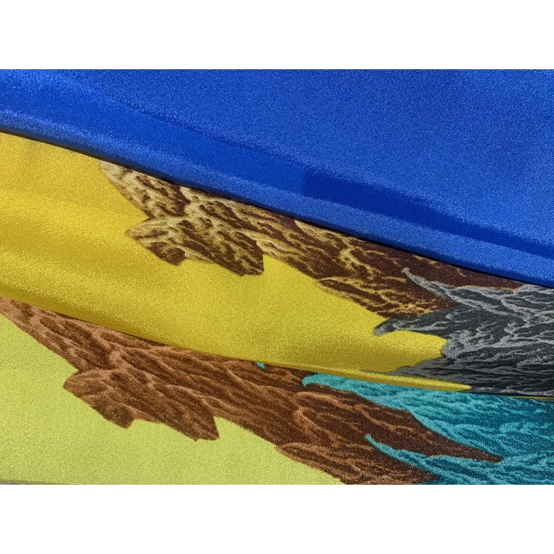 
Wholesale Factory Price Custom Colorful Stripe Printed Pearl Satin Plain Mesh Printing GOLDEN CREPE 