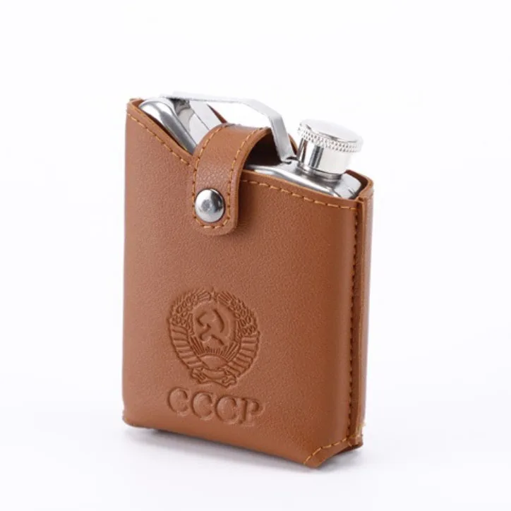 New Design Metal Whiskey Pocket Flask Stainless Steel Whisky Liquor Hip Flask for Alcohol With Belt Holder