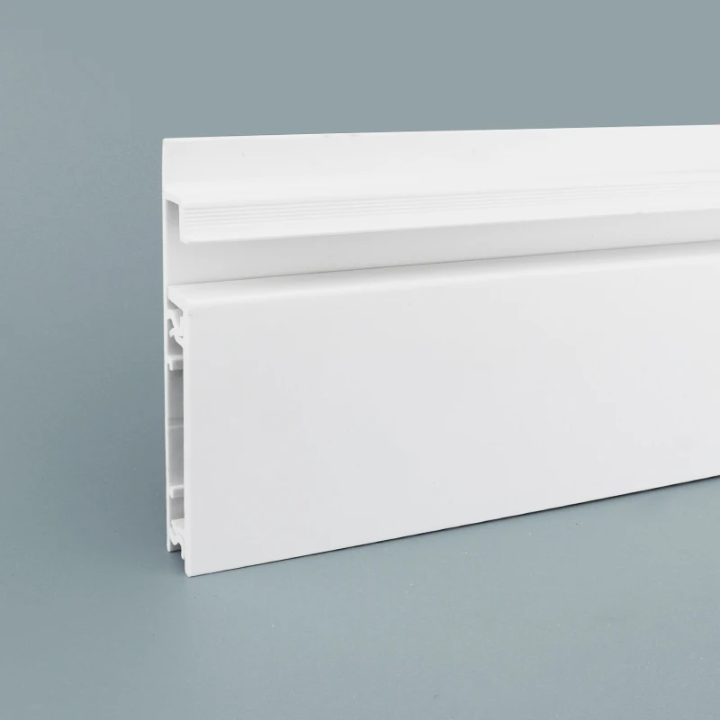 P90-A, RAITTO Skirting Profile 90mm Wall Protector White Baseboard Led Strip Light Skirting Board Moulding