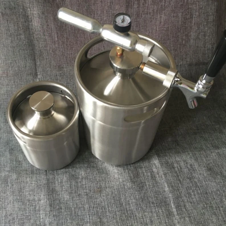 Beer Barrel Logo Color Painting Stainless Steel Customized Beer Keg US 20L 20 Litre Recycling Beer Brewing Equipment Support