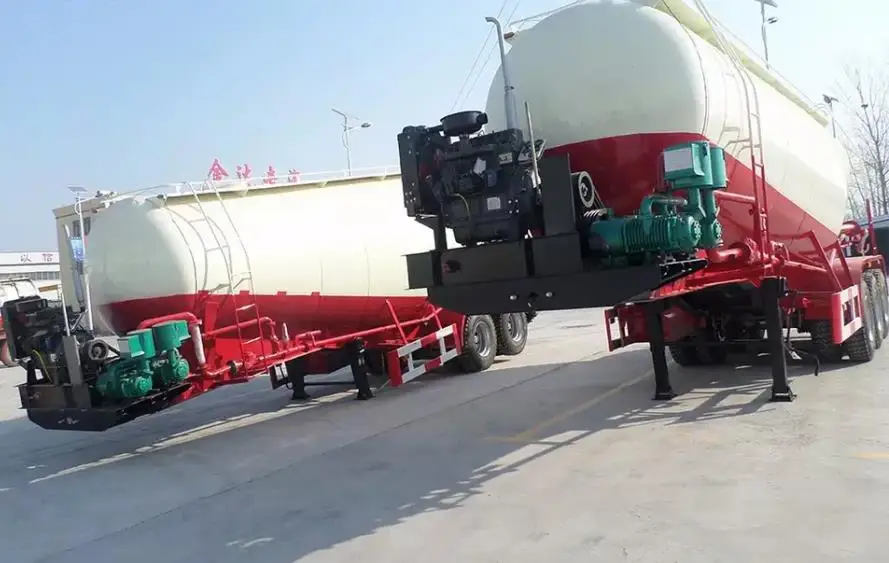 Customized Used  tri-axles Powder Tank car Made in China 42cbm Sinotruk  50t Bulk Cement semi trailer