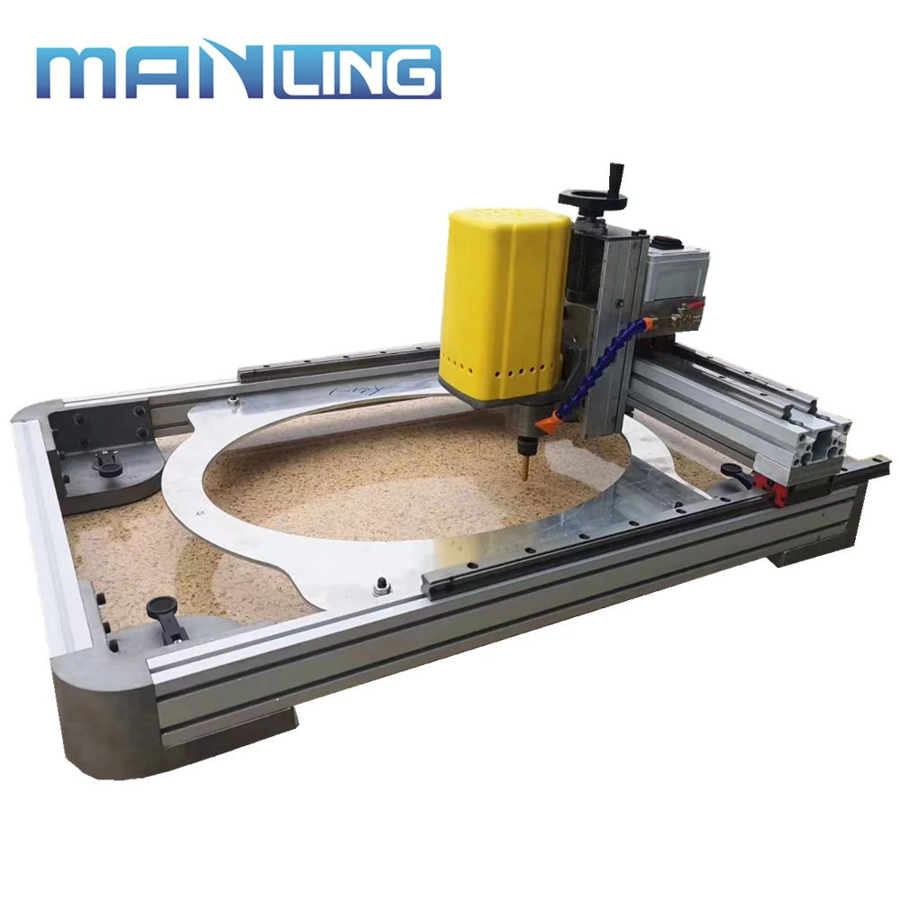 MANLING 2in 1 Manual Stone Hole Cutting Granite Glass Polishing Machine