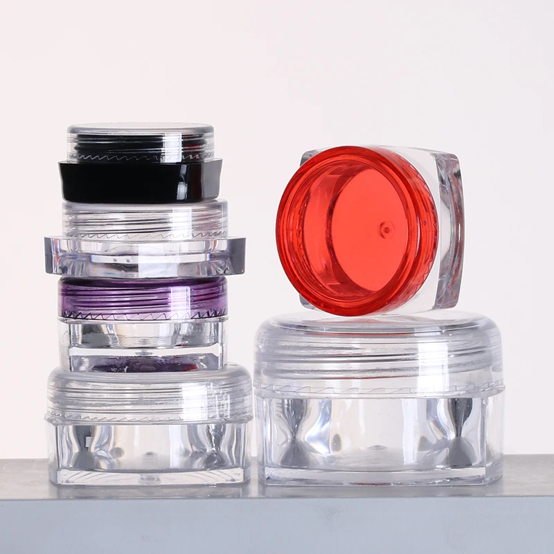 1g 2.5g 3g 5g 10g 15g mini cosmetic cream containers empty sample plastic small jars with lids