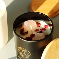 Month Label Healing Energy Birthday Gift luxury Box Wedding Women Aromatherapy Wholesale Genuine Crystal Scented Candle