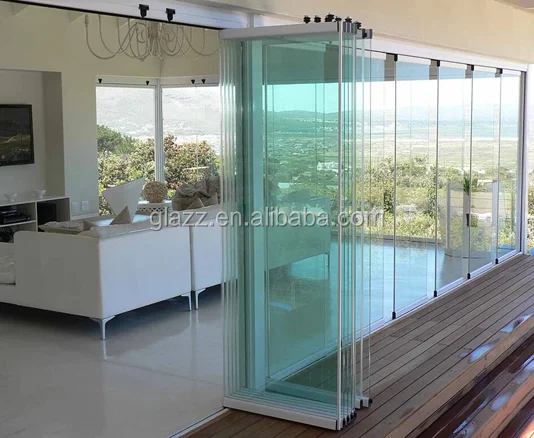 Aluminum Glass Frameless Folding Door balcony folding door