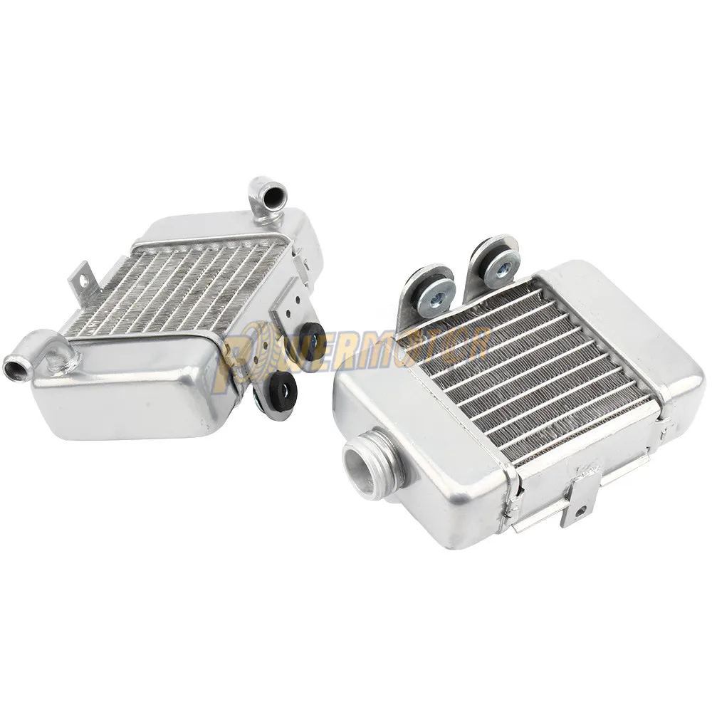 For 50 SX SXS Mini 49cc 50cc Alloy Radiator Kit Water Cooled Mini Cross Dirt Bike Pit Bike Motorcross Motorcycle